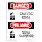Signmission Safety Sign, OSHA Danger, 10" Height, Sosa Caustica, Bilingual Spanish OS-DS-D-710-VS-1997 - alternate 1